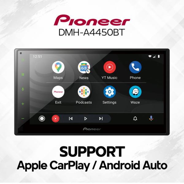 PIONEER DMH-A4450BT 6.8″ MULTIMEDIA RECEIVER – Nam Huat Car Audio